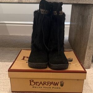 BearPaw Black Fur-Lined Boots